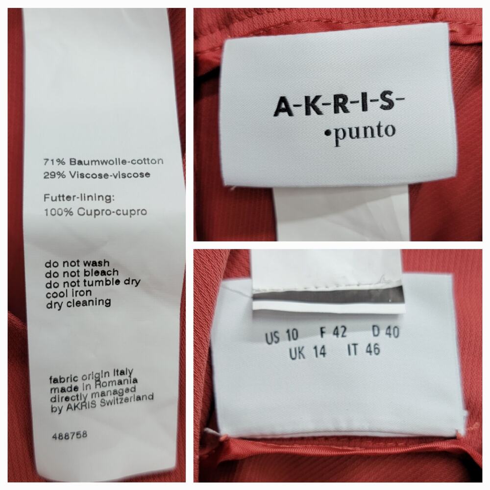 AKRIS PUNTO D-RING BELTED V-NECK MIDI WRAP DRESS, SIZE 10 - Picture 4 of 8